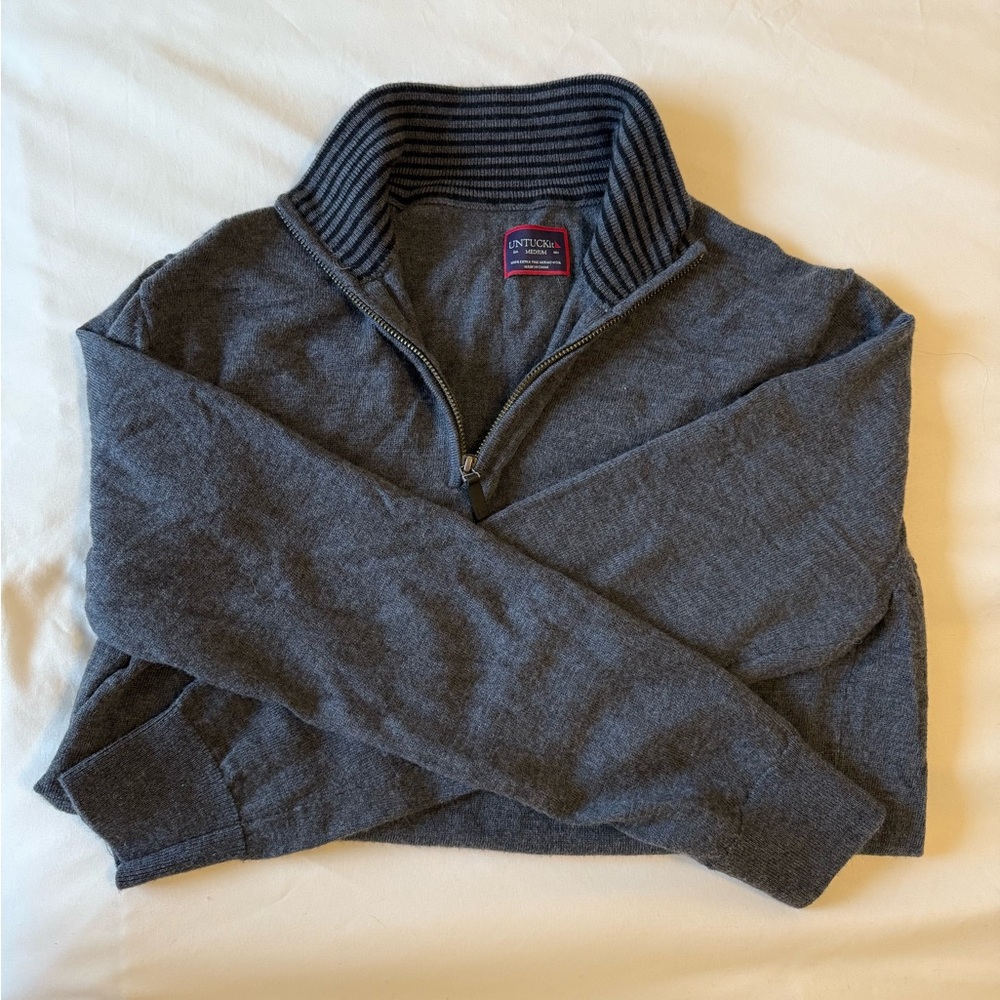 Merino Wool Quarter-Zip Sweater medium